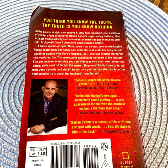 FOOL ME ONCE HARLAN COBEN CRIME THRILLER - PAPER BACK good - fair - Picture 3 of 3